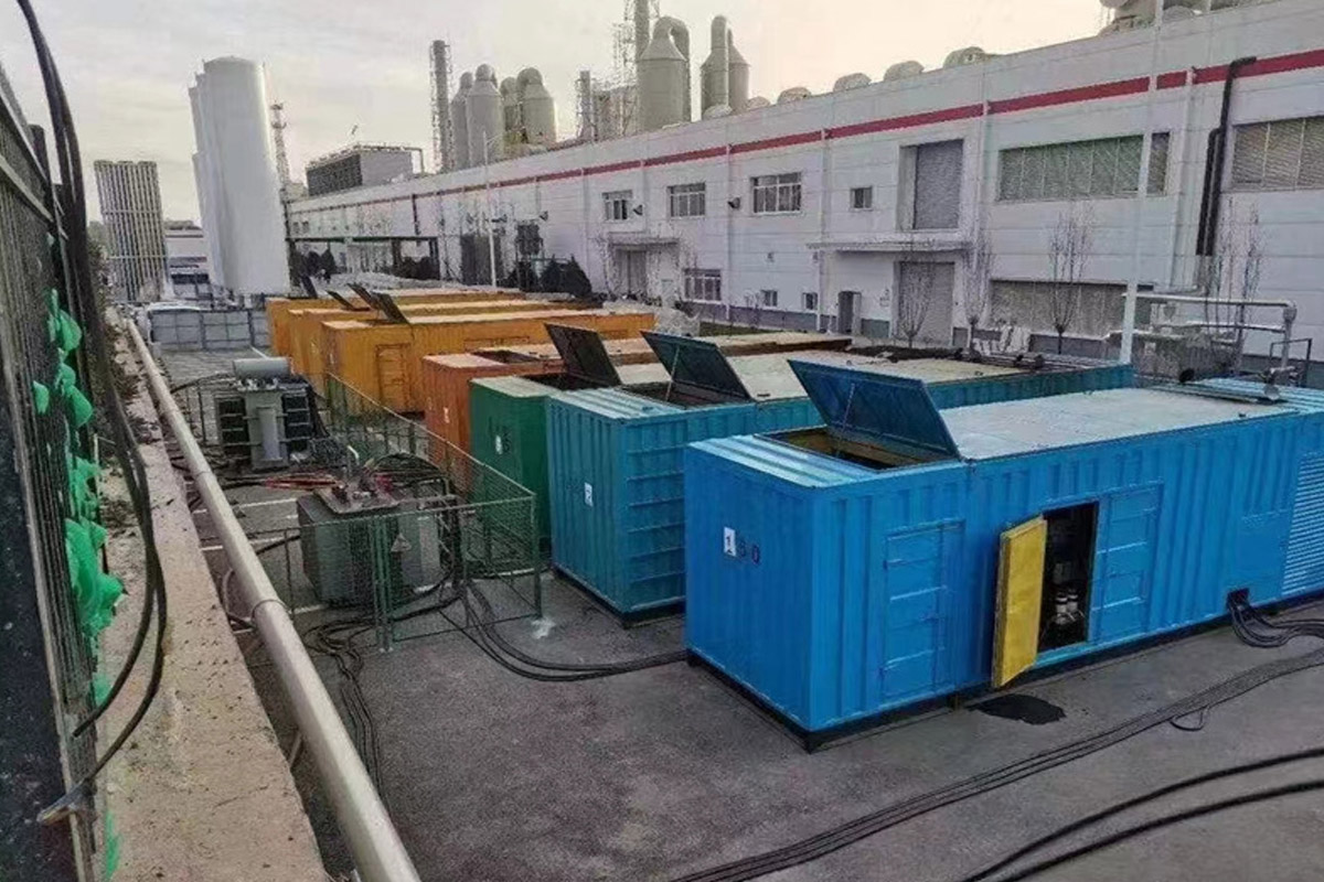 临颍发电机租赁施工现场